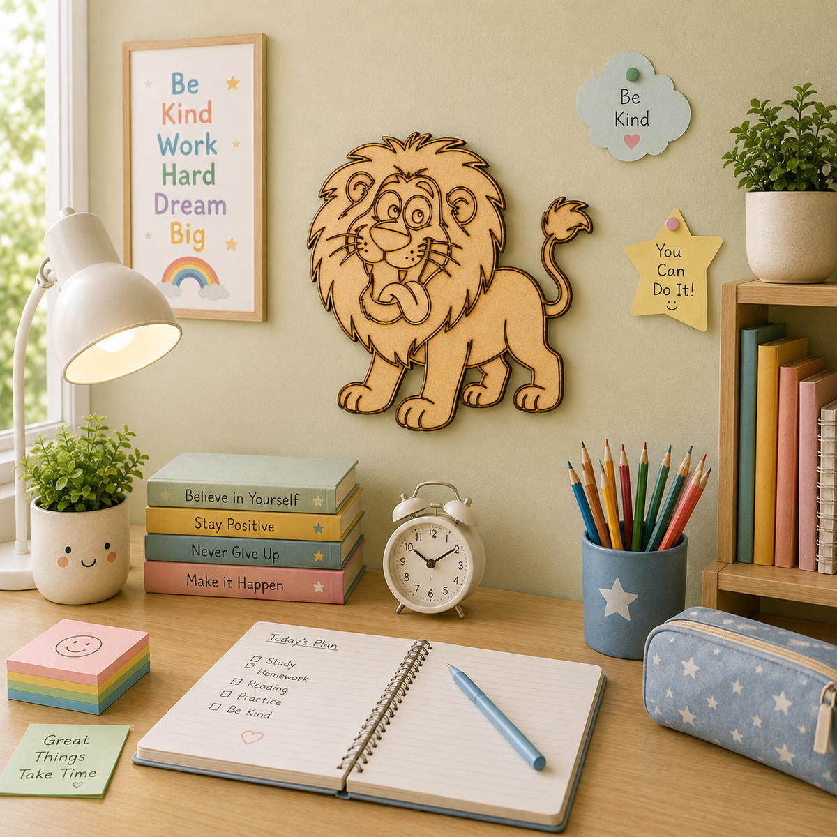Lion MDF Wooden Cutout | Laser Cut Lion Shape for Painting, DIY Crafts & Jungle Theme Decor