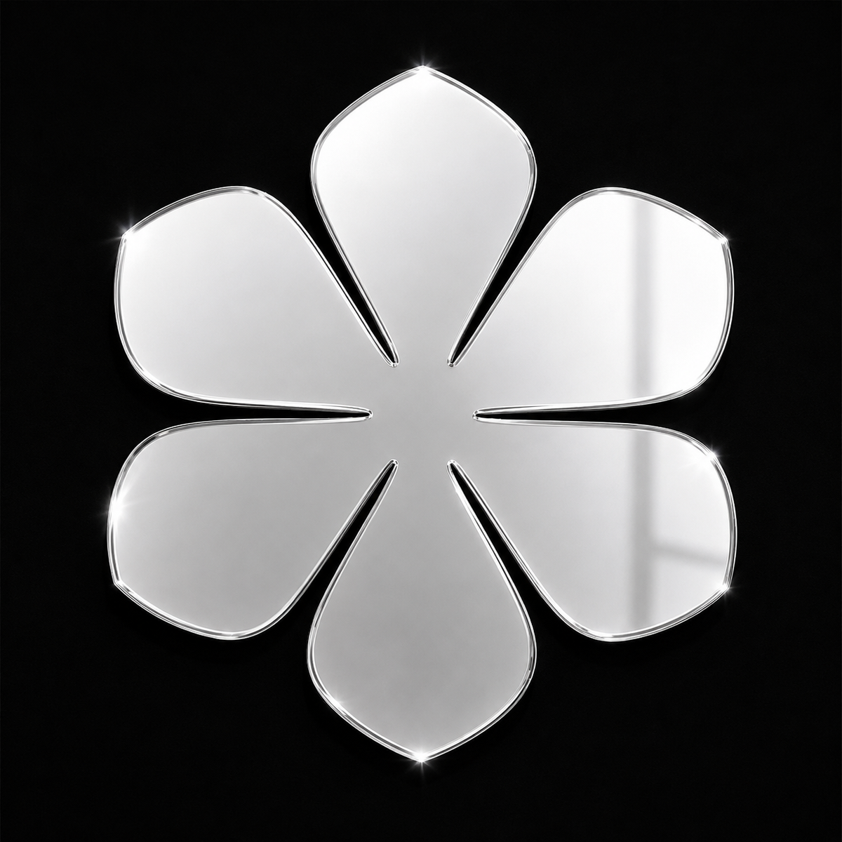 Silver Flower Acrylic Mirror Cutout | Laser Cut Floral Mirror Shape for Lippan Art, DIY Crafts & Home Decor