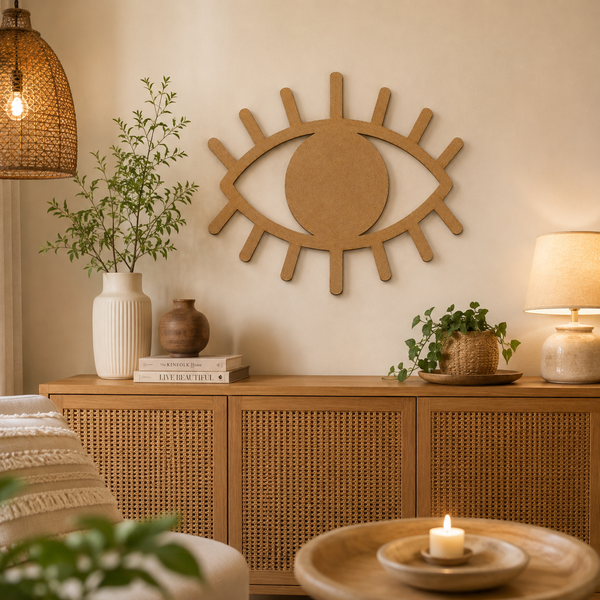 Evil eye MDF cutout for nazar protection and home decor
