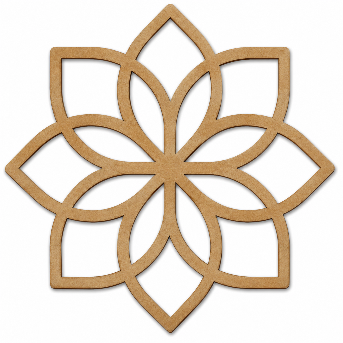 Geometric Floral MDF Wall Decor | Laser Cut Wooden Mandala Frame for DIY Crafts