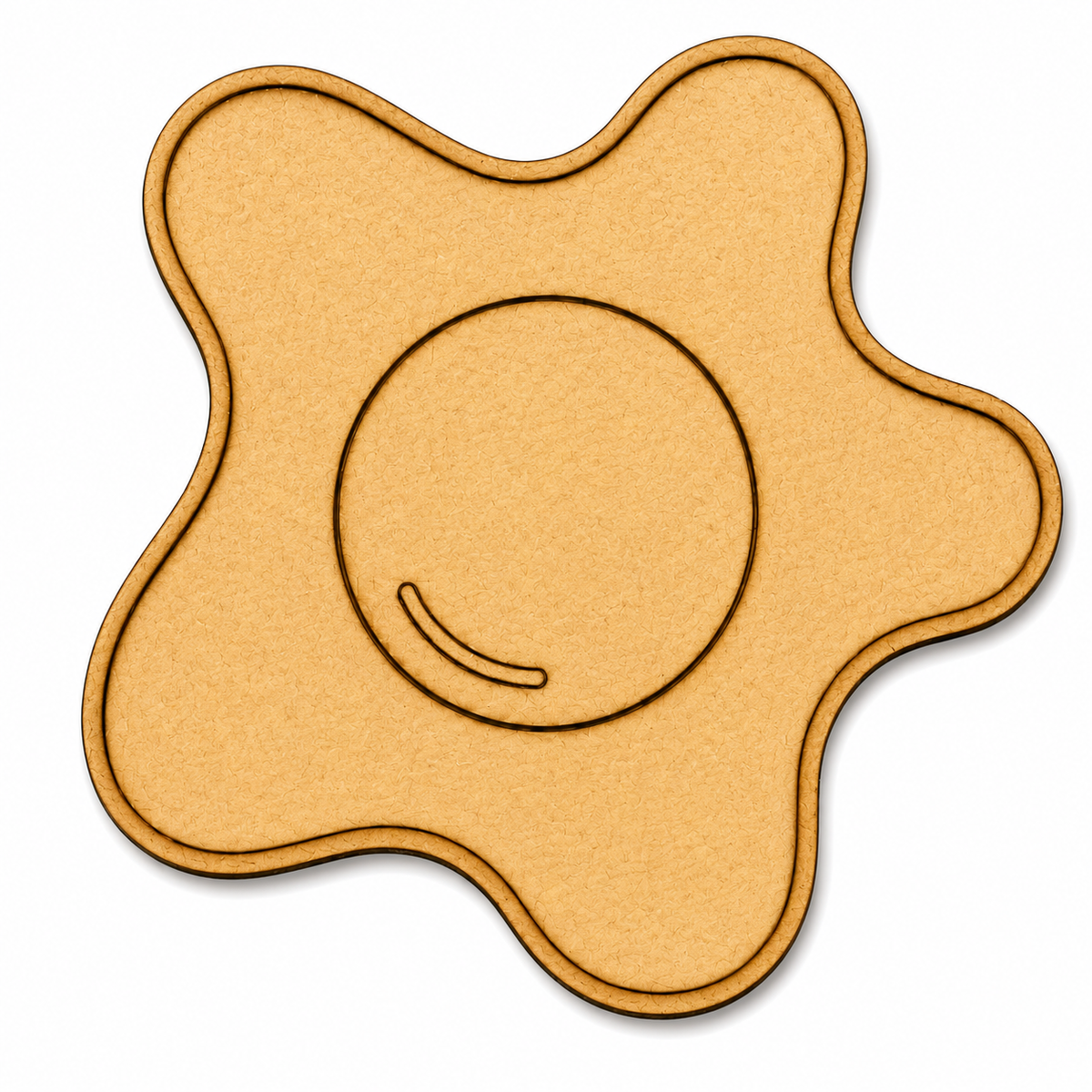 Sunny Side Up Egg MDF wooden cutout for kitchen décor, café wall art, restaurant decoration, DIY crafts, painting, and resin art.