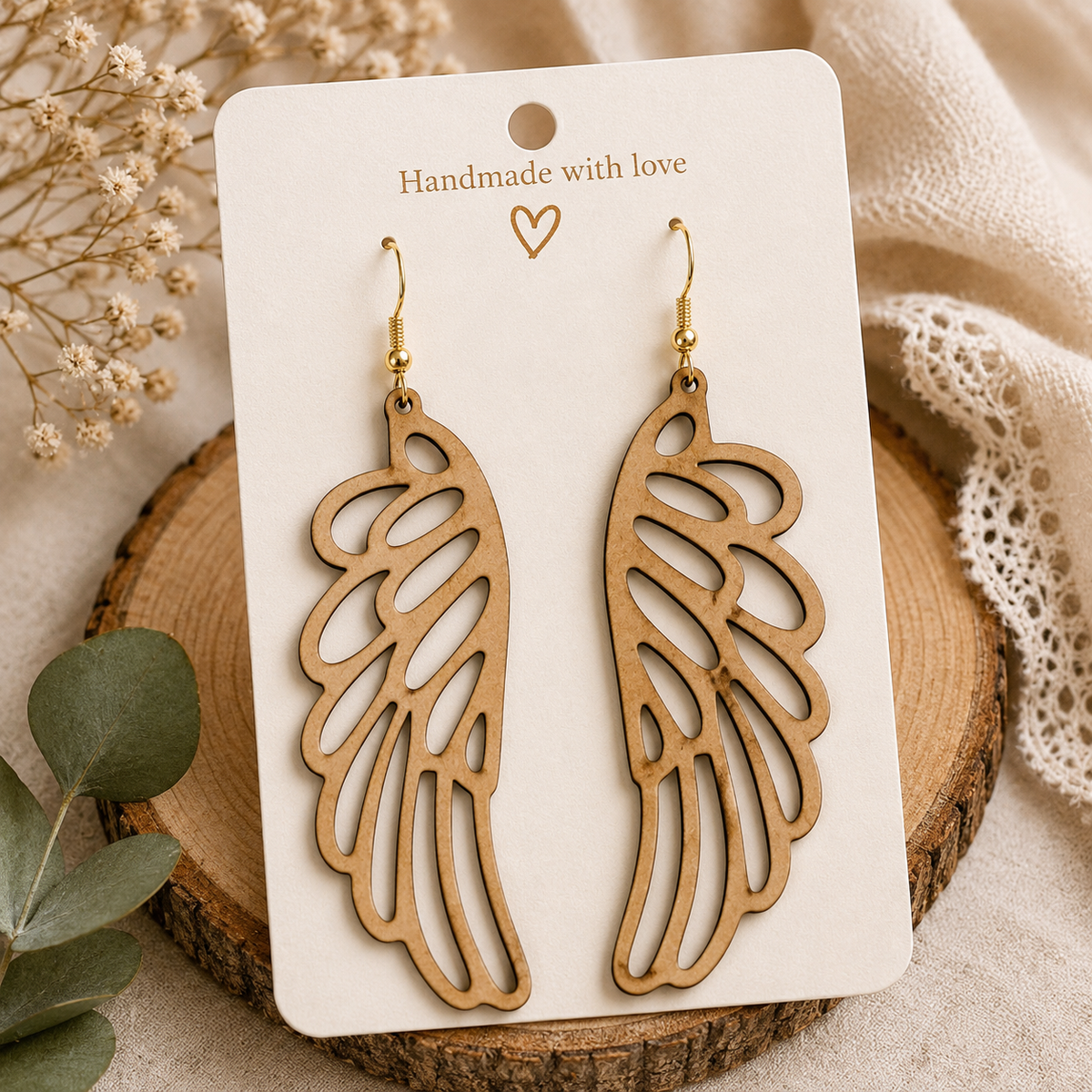 Angel Wings MDF Cutout | Wooden Wing Craft Blank for Painting, Resin Art & DIY Decor