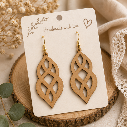 Boho Teardrop MDF Earring Blanks | Laser Cut Wooden Earring Shapes for DIY Jewelry Making