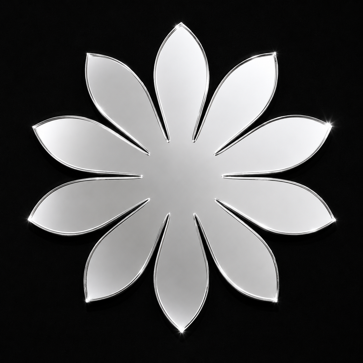 Silver Sunflower Acrylic Mirror Cutout | Laser Cut Floral Mirror Shape for Lippan Art, DIY Crafts & Home Decor