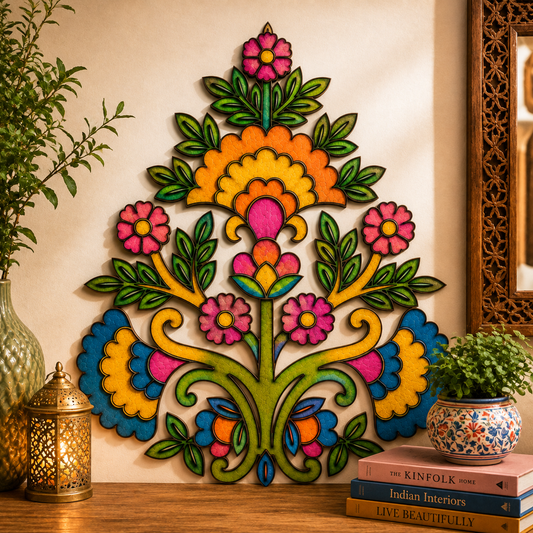 Floral Paisley MDF Cutout | Wooden DIY Craft Blank for Lippan Art, Resin Art & Home Decor