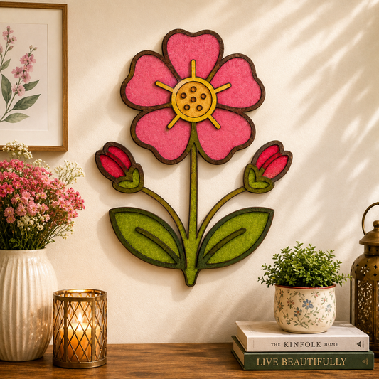Floral MDF Wooden Cutout | Laser Cut Flower Craft Shape for Painting, DIY Art & Home Decor
