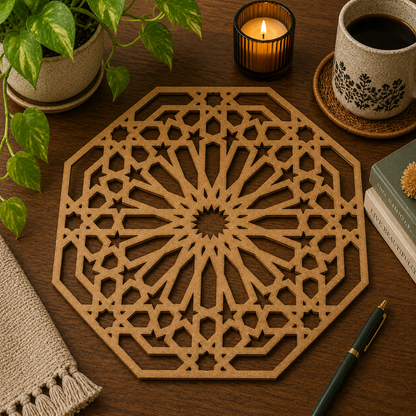 Geometric MDF Wall Decor | Laser Cut Moroccan Mandala Wall Panel