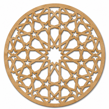 Islamic Geometric Mandala MDF Wall Decor | Laser Cut Wooden Decorative Wall Hanging
