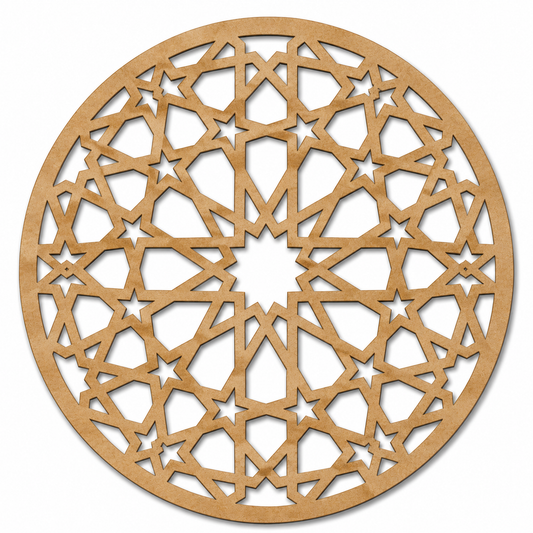 Islamic Geometric Mandala MDF Wall Decor | Laser Cut Wooden Decorative Wall Hanging