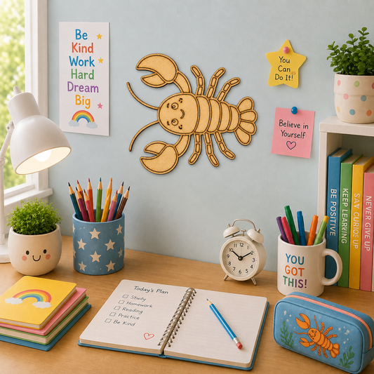 Lobster MDF Wooden Cutout | Sea Animal Craft Blank for DIY Painting & Decor