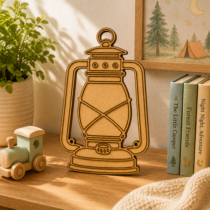 Vintage Lantern MDF Wooden Cutout | Unfinished Wooden Shape for Painting, Resin Art & DIY Crafts