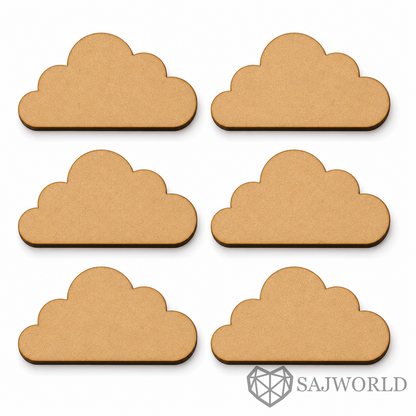 Cloud MDF Wooden Cutout Base for DIY Painting, Resin Art, Nursery Decor & Lippan Art