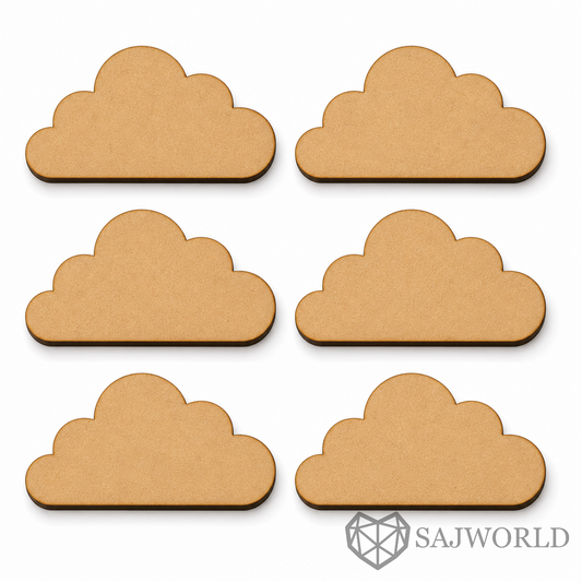 Cloud MDF Wooden Cutout Base for DIY Painting, Resin Art, Nursery Decor & Lippan Art