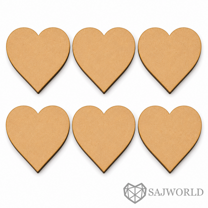 Heart MDF Wooden Cutout Base for DIY Painting, Resin Art, Romantic Decor & Wall Art