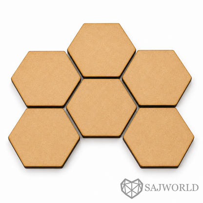 Hexagon MDF Wooden Cutout Base for DIY Painting, Resin Art, Wall decor & Lippan Art