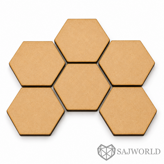 Hexagon MDF Wooden Cutout Base for DIY Painting, Resin Art, Wall decor & Lippan Art