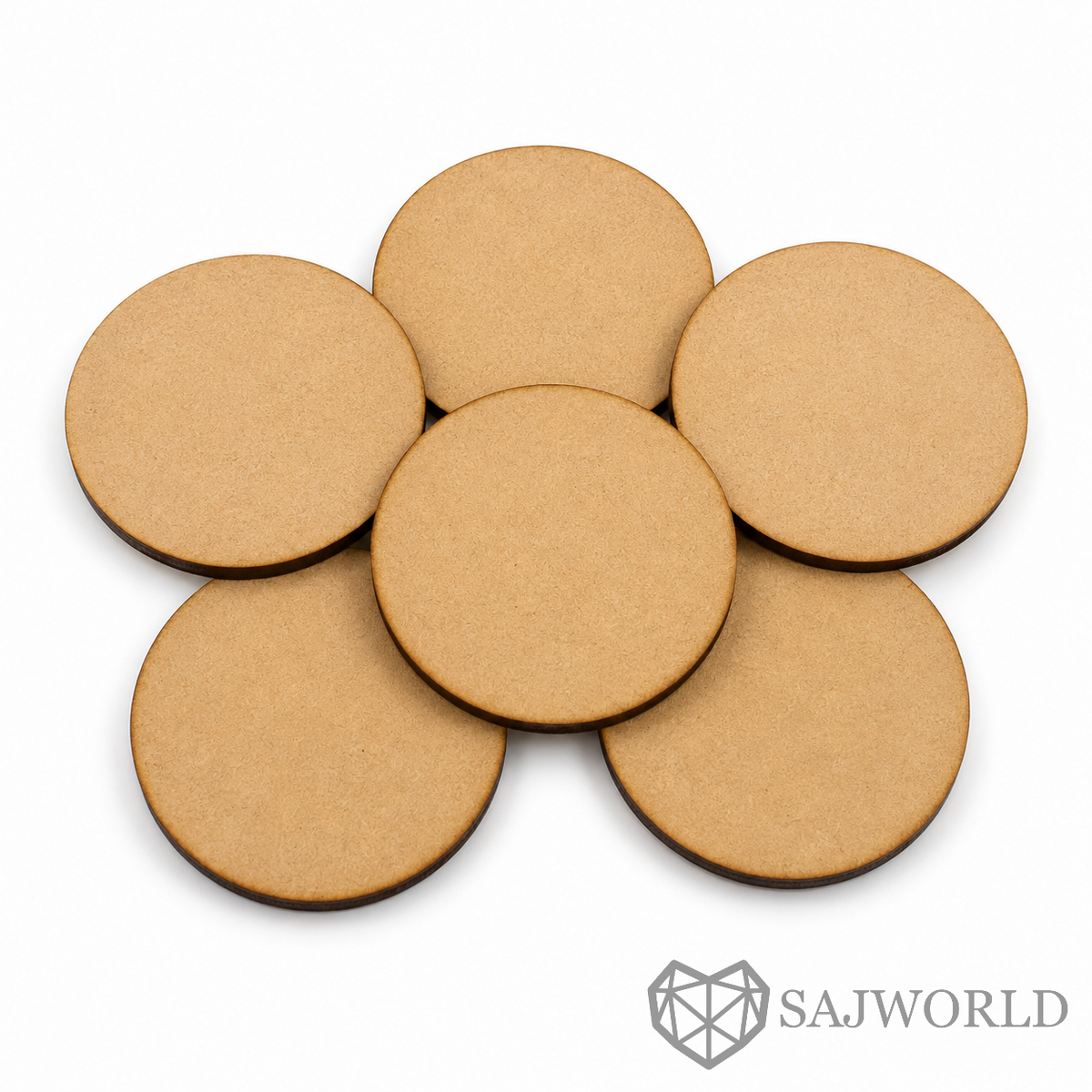 Round MDF Wooden Cutout Base for DIY Painting, Mandala, Coasters, Resin Art & Lippan Art