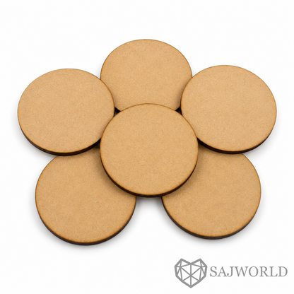 Round MDF Wooden Cutout Base for DIY Painting, Mandala, Coasters, Resin Art & Lippan Art
