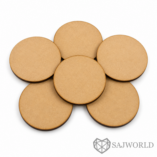 Round MDF Wooden Cutout Base for DIY Painting, Mandala, Coasters, Resin Art & Lippan Art