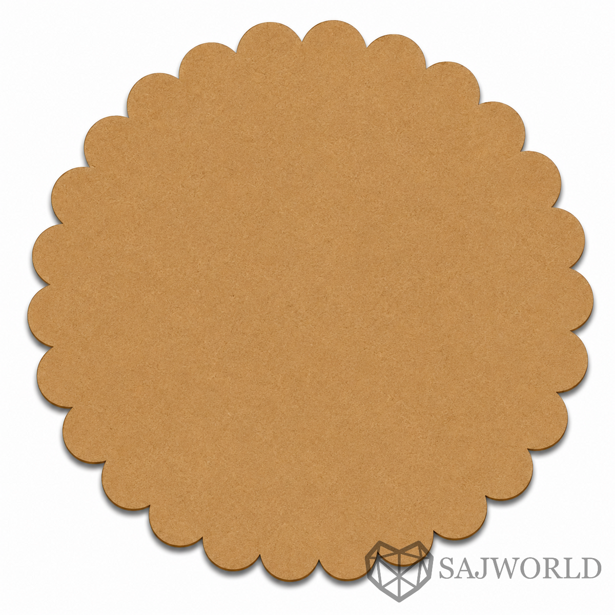 Scalloped Round MDF Wooden Cutout Base for DIY Painting, Resin Art & Lippan Art