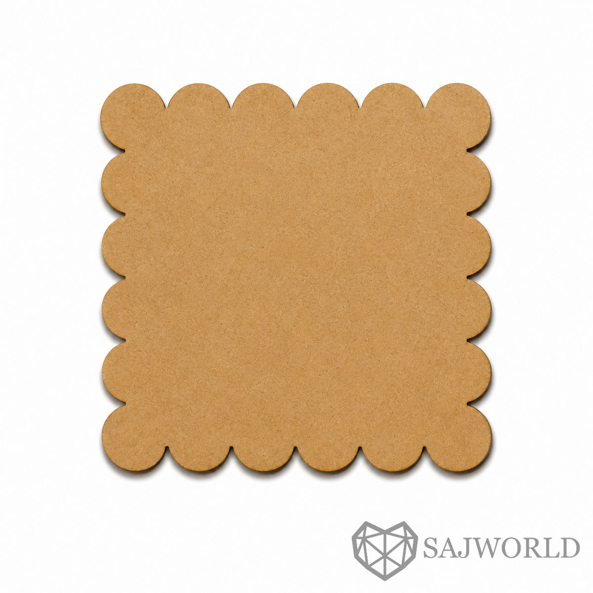 Scalloped Square MDF Wooden Cutout Base for DIY Painting, Resin Art & Lippan Art