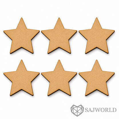 Star MDF Wooden Cutout Base for DIY Painting, Resin Art, Fridge magnet, Wall decor