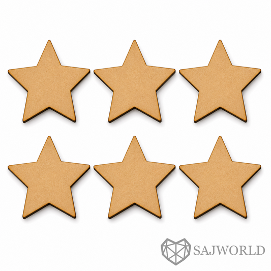 Star MDF Wooden Cutout Base for DIY Painting, Resin Art, Fridge magnet, Wall decor