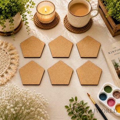 Pentagon MDF Wooden Cutout Base for DIY Painting, Resin Art, Wall hangings & Lippan Art
