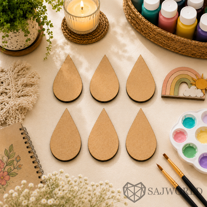 Teardrop MDF Wooden Cutout Base for DIY Painting, Resin Art, Wall Decor & Fridge magnet