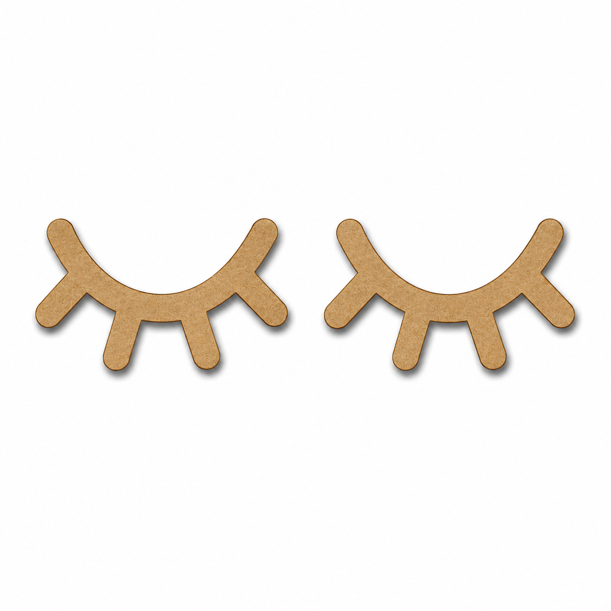 Sleeping Eyes Wooden MDF Cutout | Laser Cut Eyelashes Craft Shape for Nursery Decor, DIY Wall Art & Baby Room Projects