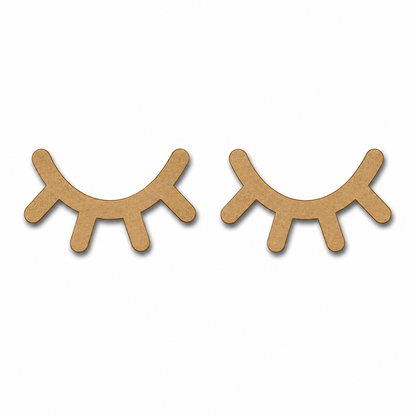 Sleeping Eyes Wooden MDF Cutout | Laser Cut Eyelashes Craft Shape for Nursery Decor, DIY Wall Art & Baby Room Projects