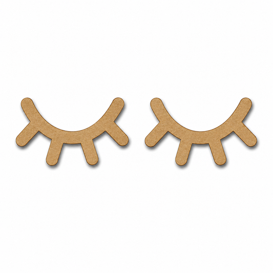 Sleeping Eyes Wooden MDF Cutout | Laser Cut Eyelashes Craft Shape for Nursery Decor, DIY Wall Art & Baby Room Projects