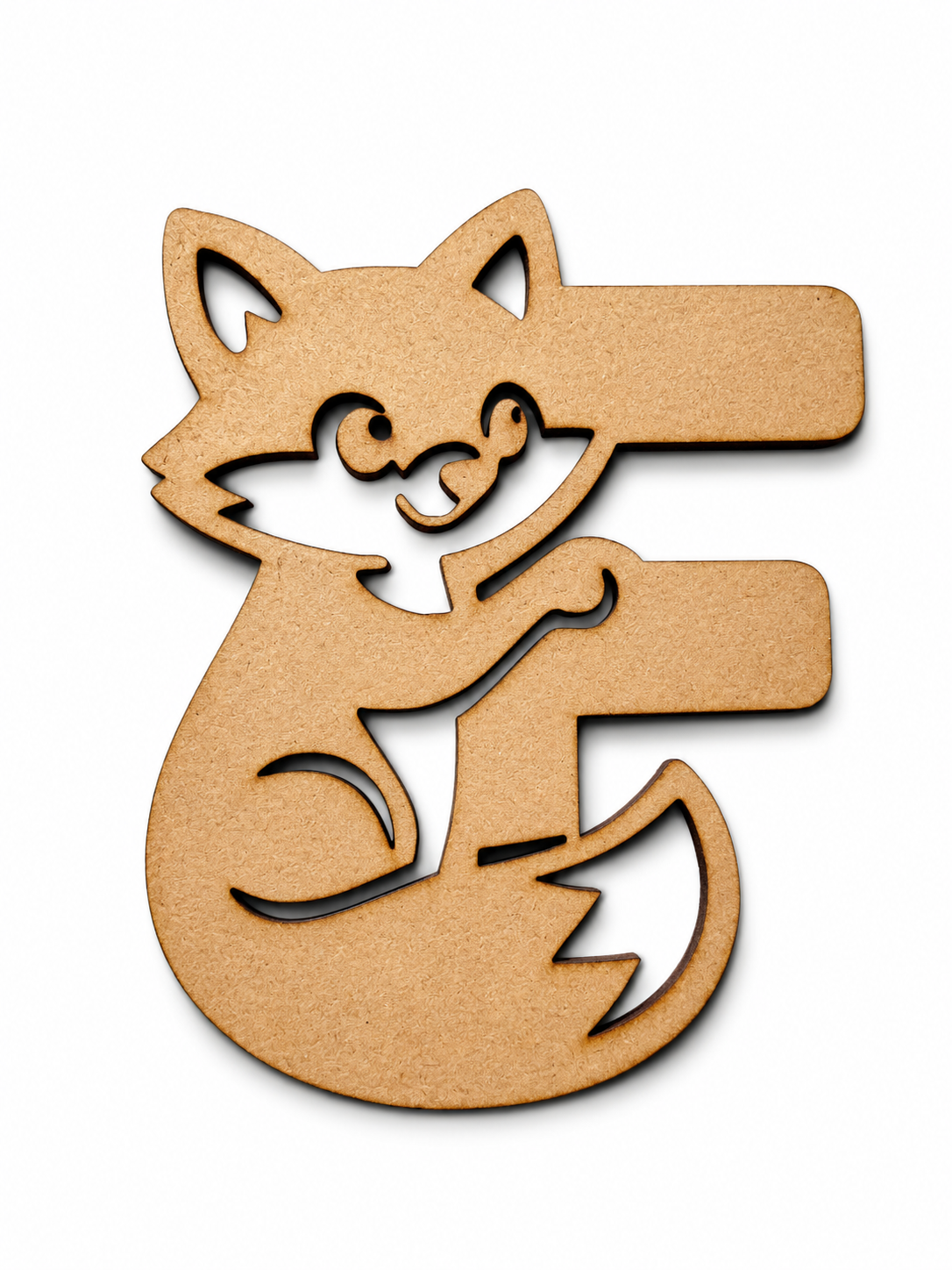 Fox Letter F MDF Wooden Cutout | Animal Alphabet F Craft Blank for Kids, Painting & Décor