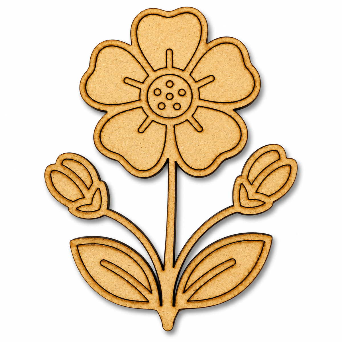 Floral MDF Wooden Cutout | Laser Cut Flower Craft Shape for Painting, DIY Art & Home Decor
