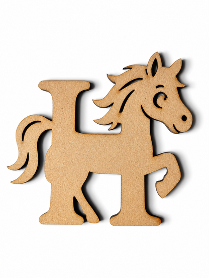 Fox Letter F MDF Wooden Cutout | Animal Alphabet F Craft Blank for Kids, Painting & Décor