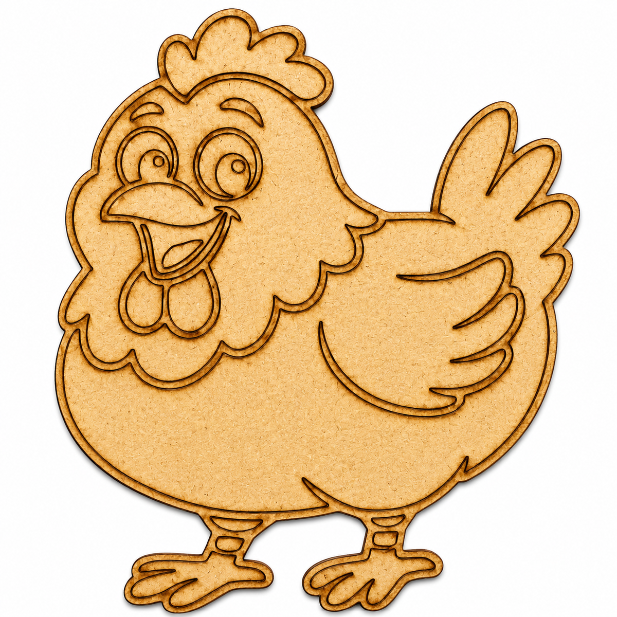 Chicken MDF Wooden Cutout | Laser Cut Hen Craft Shape for Painting, DIY Art & Home Decor