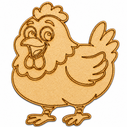 Chicken MDF Wooden Cutout | Laser Cut Hen Craft Shape for Painting, DIY Art & Home Decor