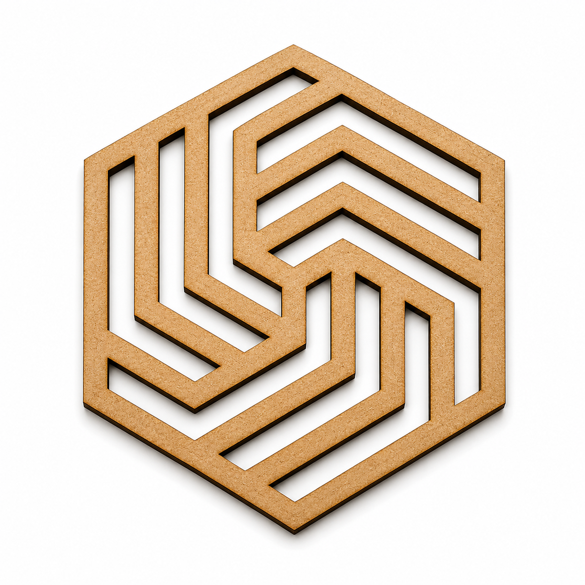 Hexagon Geometric MDF Craft Base | Laser Cut Wooden Wall Decor for DIY Art