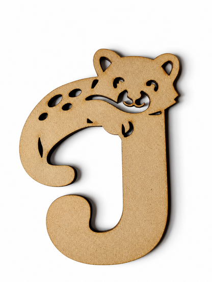 Fox Letter F MDF Wooden Cutout | Animal Alphabet F Craft Blank for Kids, Painting & Décor