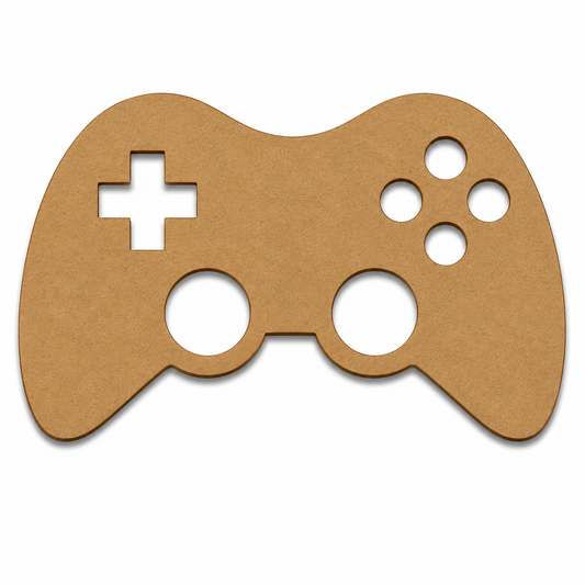 Game Controller Wooden MDF Cutout | Laser Cut Gaming Controller Craft Shape for DIY Wall Decor & Kids Room Projects