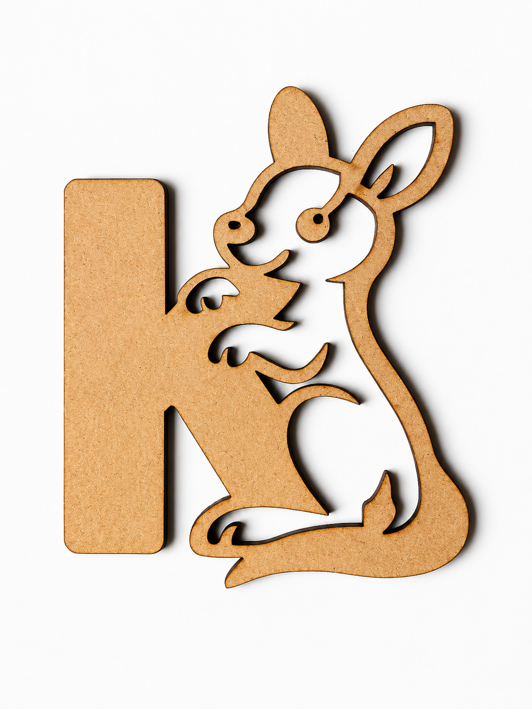 Fox Letter F MDF Wooden Cutout | Animal Alphabet F Craft Blank for Kids, Painting & Décor
