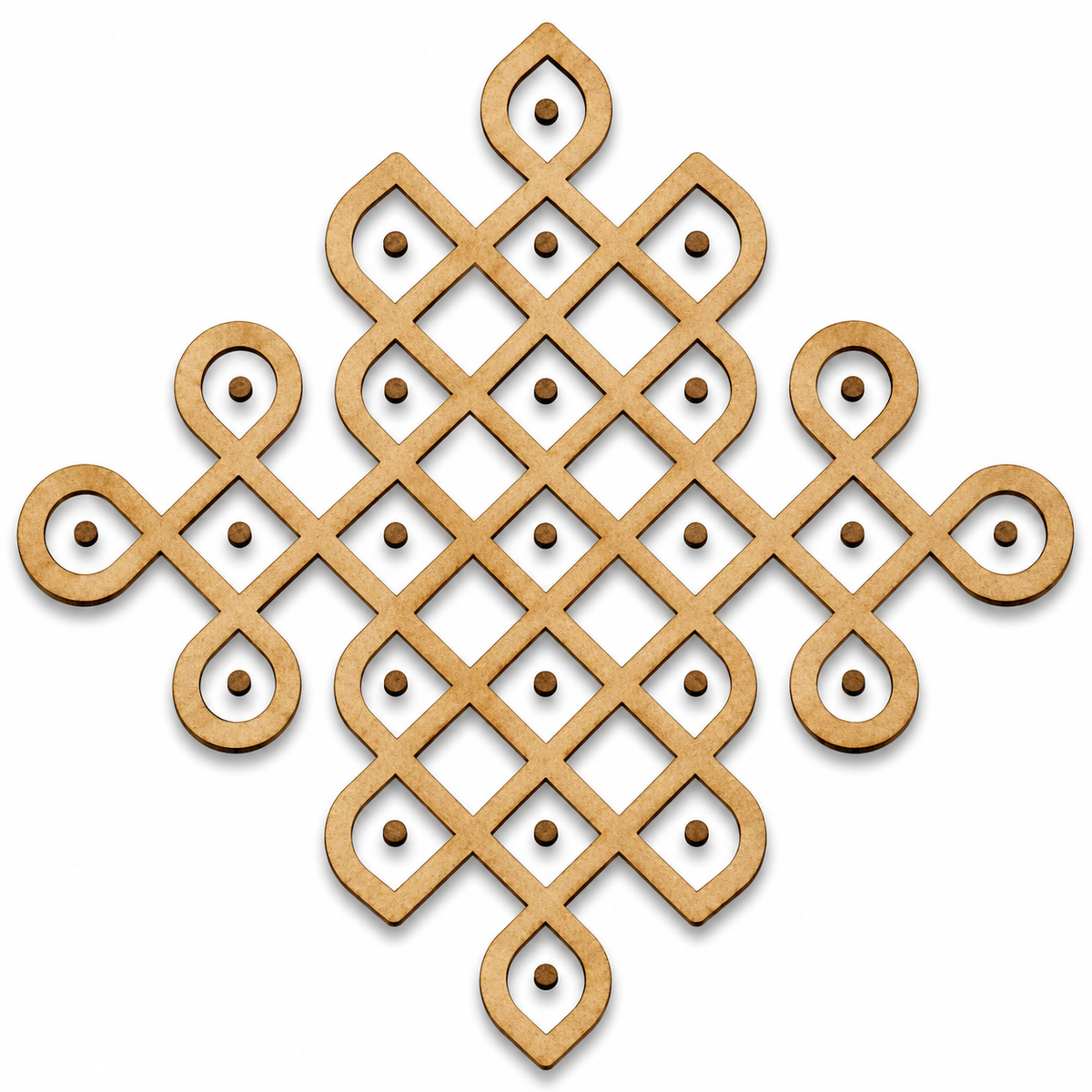 Traditional Kolam MDF Wooden Cutout for Rangoli Wall Décor, Entrance & Pooja Room Decoration