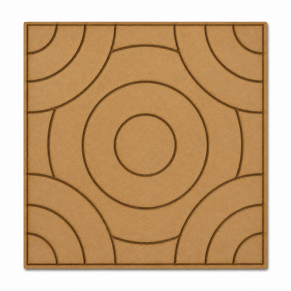 Square Geometric Circle MDF Craft Base | Laser Cut Wooden Tile for DIY Art & Home Decor
