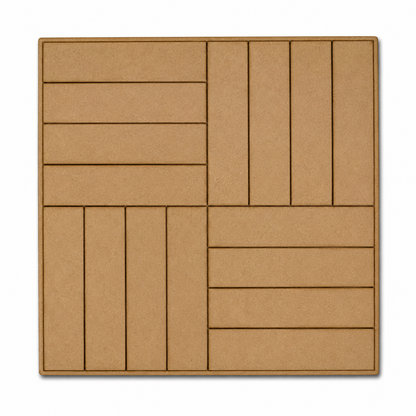 Square Parquet MDF Craft Base | Laser Cut Wooden Tile for DIY Painting & Home Decor