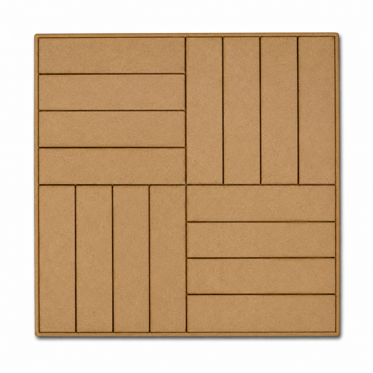 Square Parquet MDF Craft Base | Laser Cut Wooden Tile for DIY Painting & Home Decor