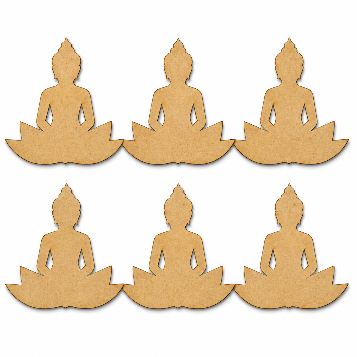 Buddha MDF wooden cutout for DIY wall décor and creative craft projects.