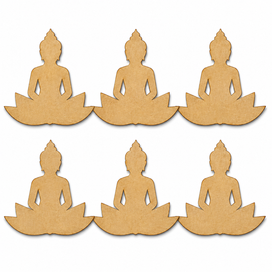 Buddha MDF wooden cutout for DIY wall décor and creative craft projects.
