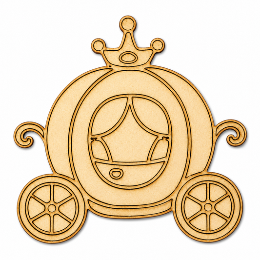 Princess Carriage MDF Cutout Blank | Wooden Carriage Shape for DIY Crafts, Painting & Nursery Décor