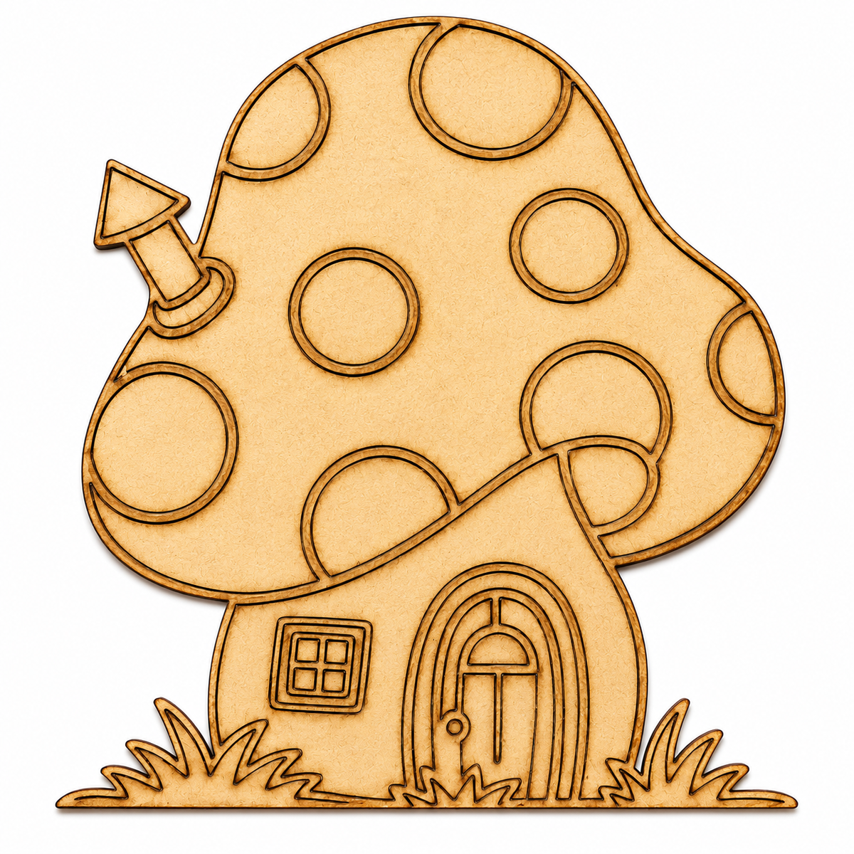 Mushroom House MDF Cutout Blank | Wooden Fairy Garden House for DIY Crafts, Painting & Nursery Décor