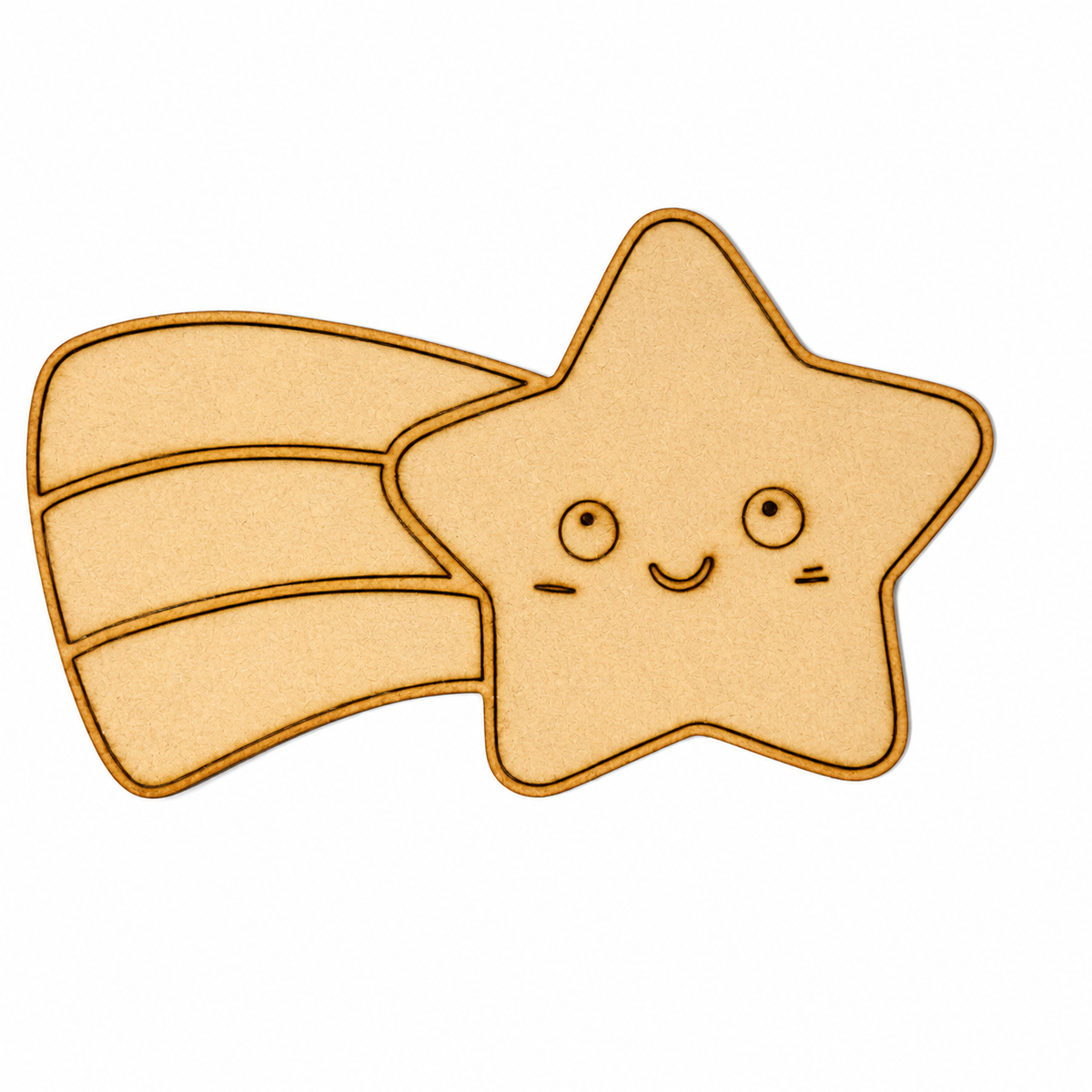 Star MDF Cutout Blank | Wooden Shooting Star Shape for DIY Crafts, Painting & Nursery Décor